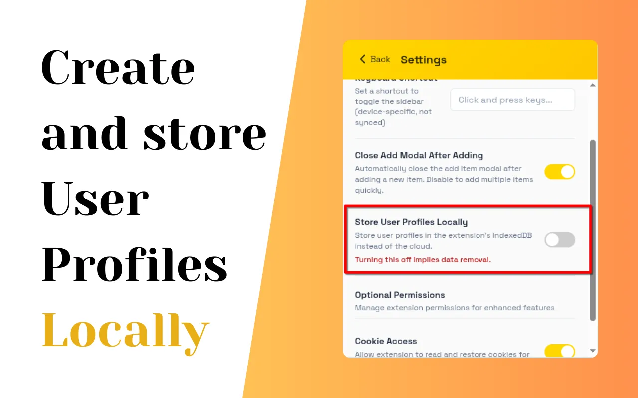 ELSM - Create and Store User Profiles Locally